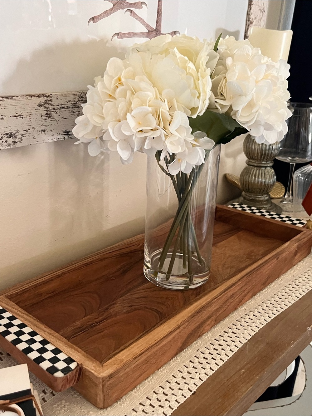 Handcrafted Wooden Charcuterie Platter Decorative Tray, Mackenzie-Childs Style